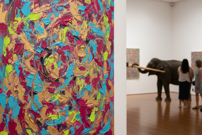 Genuine Elephant Paintings by Suda and Others