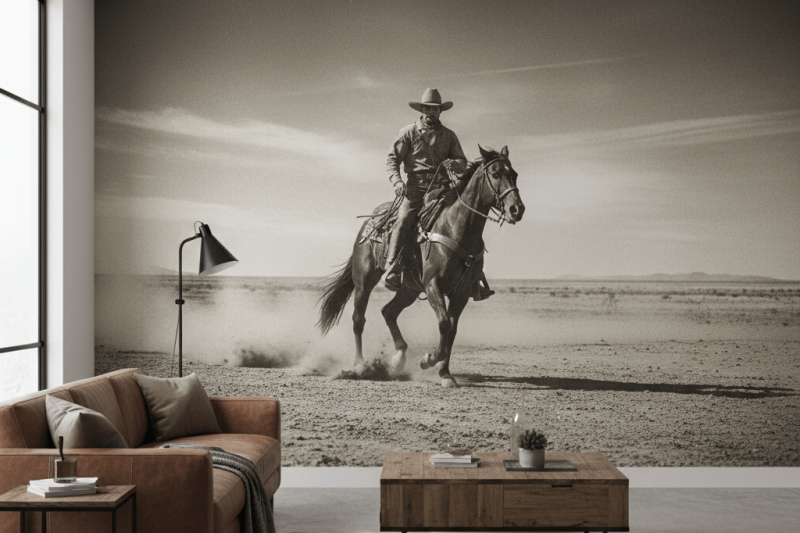 Cowboy Wallpaper – Black and White, 4K, iPhone & Wall Designs
