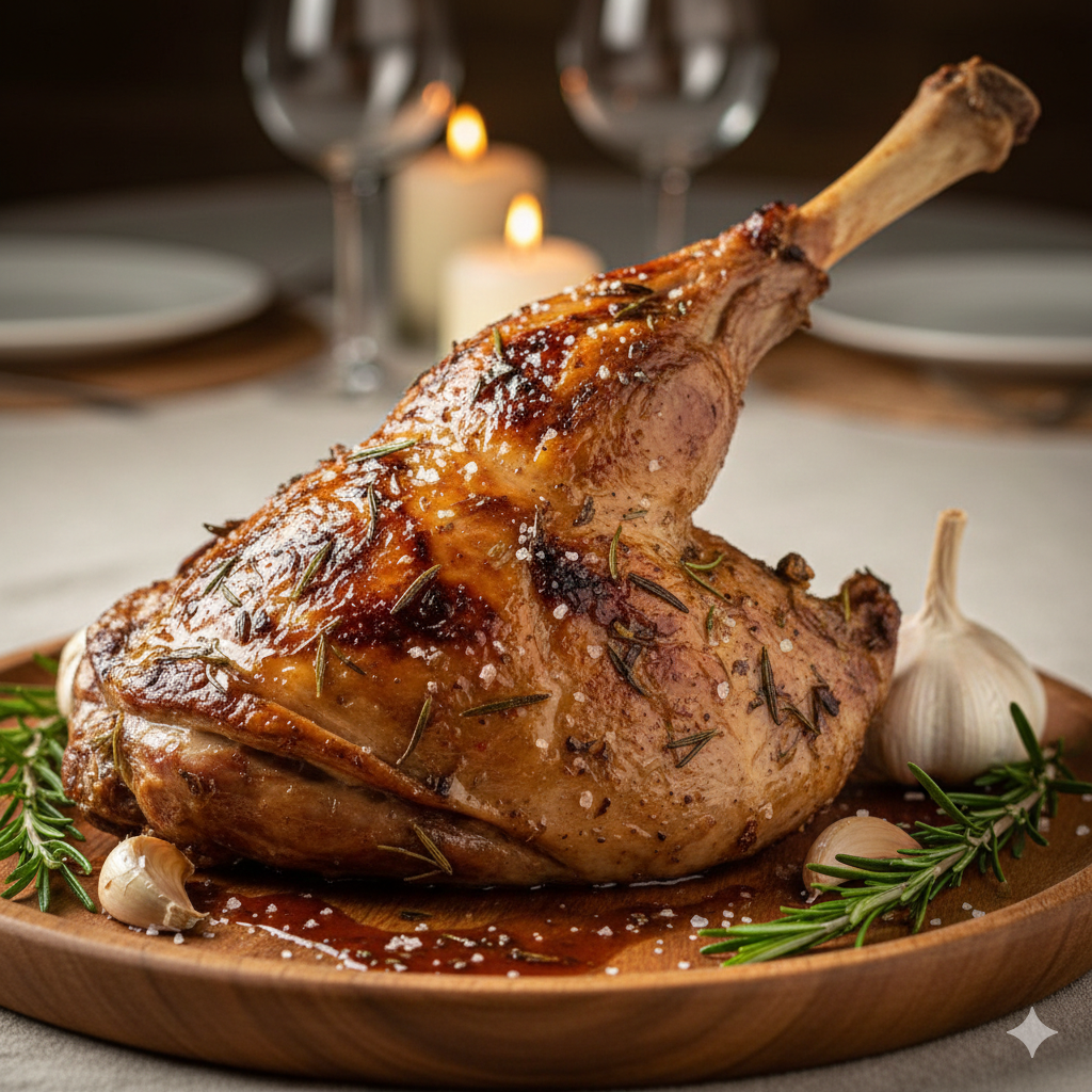 HD photo of goat’s leg meat with detailed texture and color, perfect for culinary blogs, recipes, and HD collections.