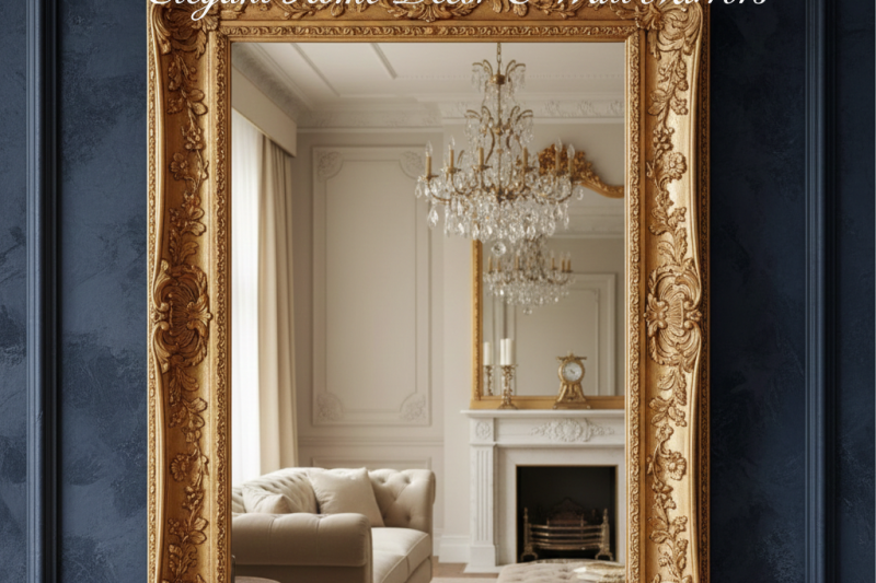 Mirror with a Gold Frame-Elegant Home Decor & Wall Mirrors