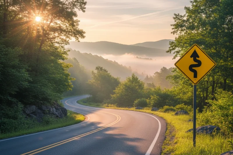 Winding Road Sign Wallpaper HD & 4K Free | MyHDPiks